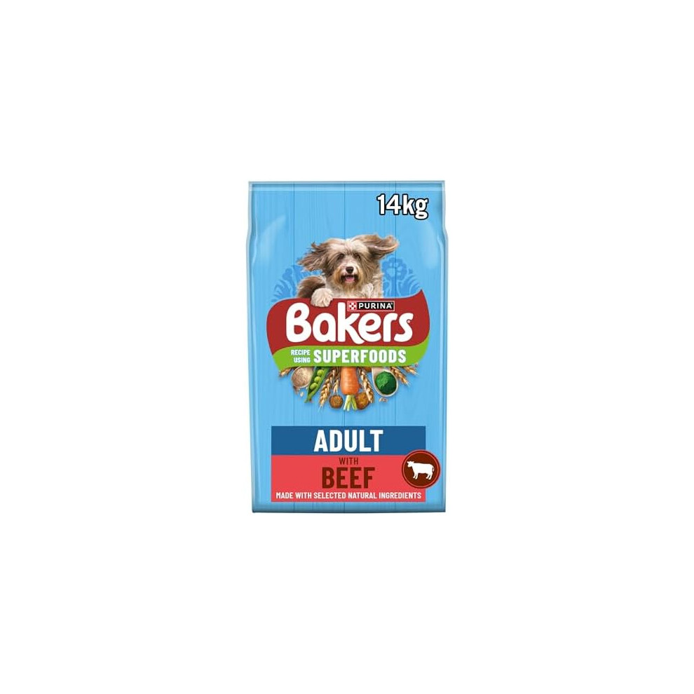BAKERS Superfoods Adult Dry Dog Food Beef with Vegetables 14kg Pack