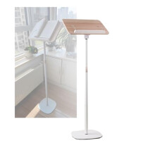 Adjustable Floor Reading Stand 50170cm Height, 180 Rotating Panel Wood and Steel Book Holder