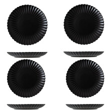 10 Inch Ceramic Dinner Plates Set of 4, Black Porcelain Plate Set for Salad, Pasta, Dessert, Dishwasher Safe