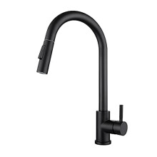 Black Stainless Steel Pull Down Kitchen Faucet with Touch Control, 360 Swivel, Dual Water Modes