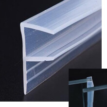 Shower Door Seal Strip 78.7 Inch F Type Frameless Glass Door Sweep for 10mm Glass Leak Prevention