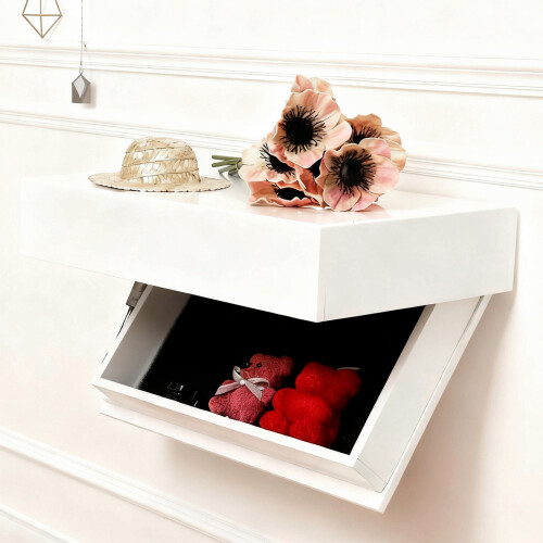 Wood Wall Mounted Wine Rack Storage Rack For Multiple-White 1