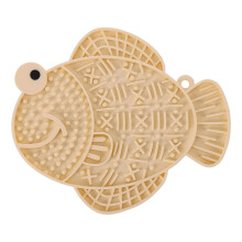 Pet Slow Feeding Mat Silicone Suction Cup Treats Feeder-Beige
