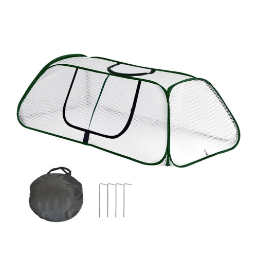 Greenhouse Portable Protector with Door PVC Resistant-green