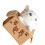 Cartoon-Arme-Box-Katze-Modell, kleine Statue, 7