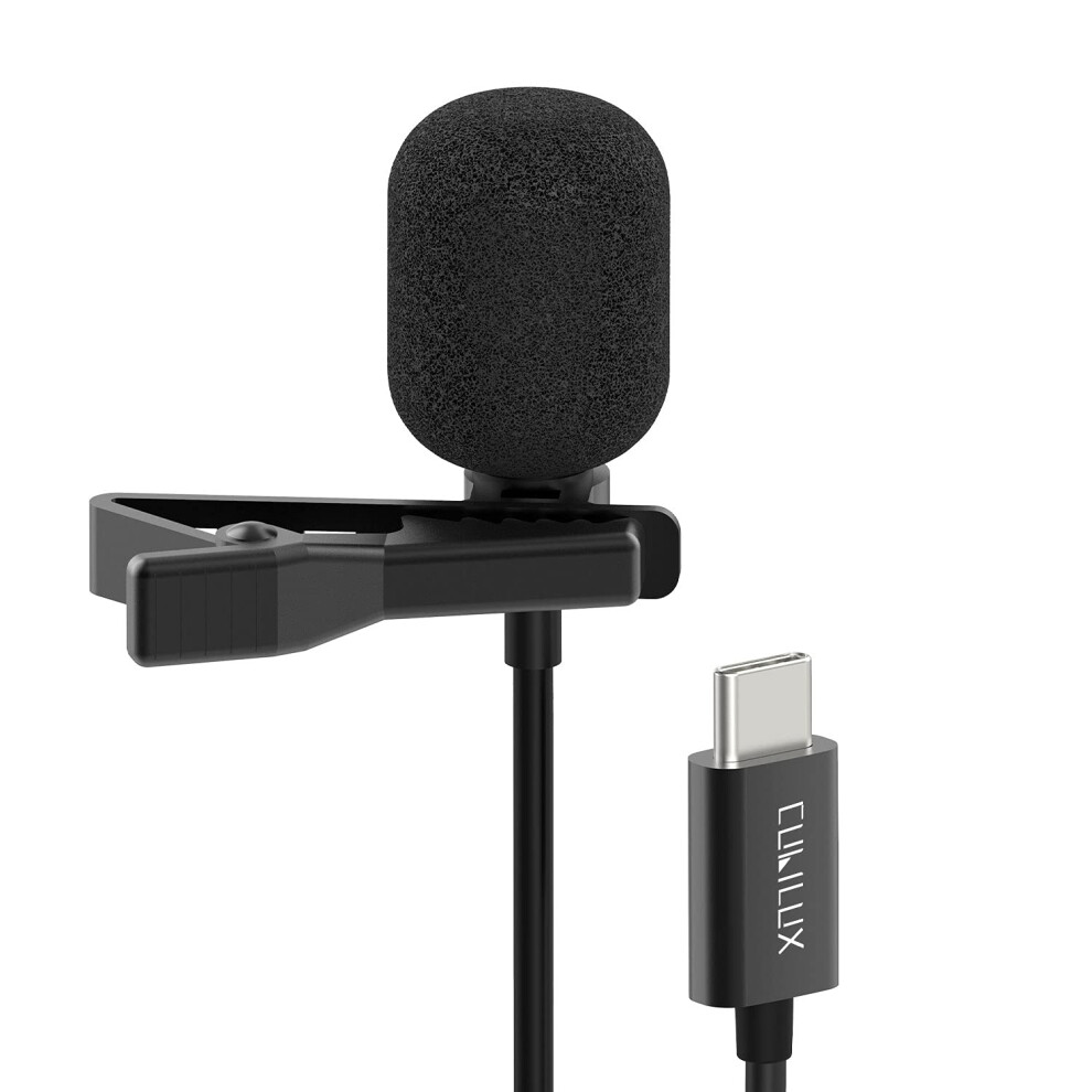 Usb C Lavalier Microphone With Noise Reduction, Plug And Play Lapel Mic For Smartphone And Laptop 5Ft 9189345640384