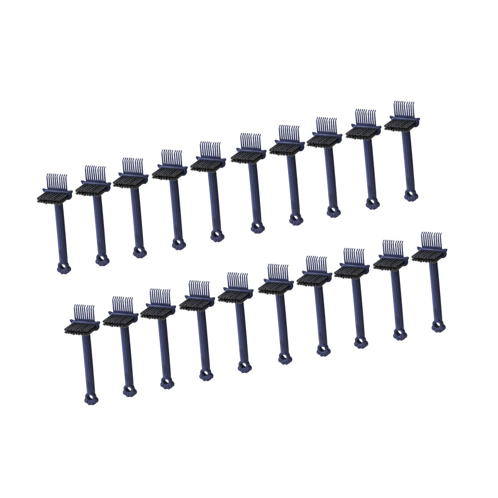 Blue Stiff Bristle Comb Cleaner Ergonomic Grip Brush For