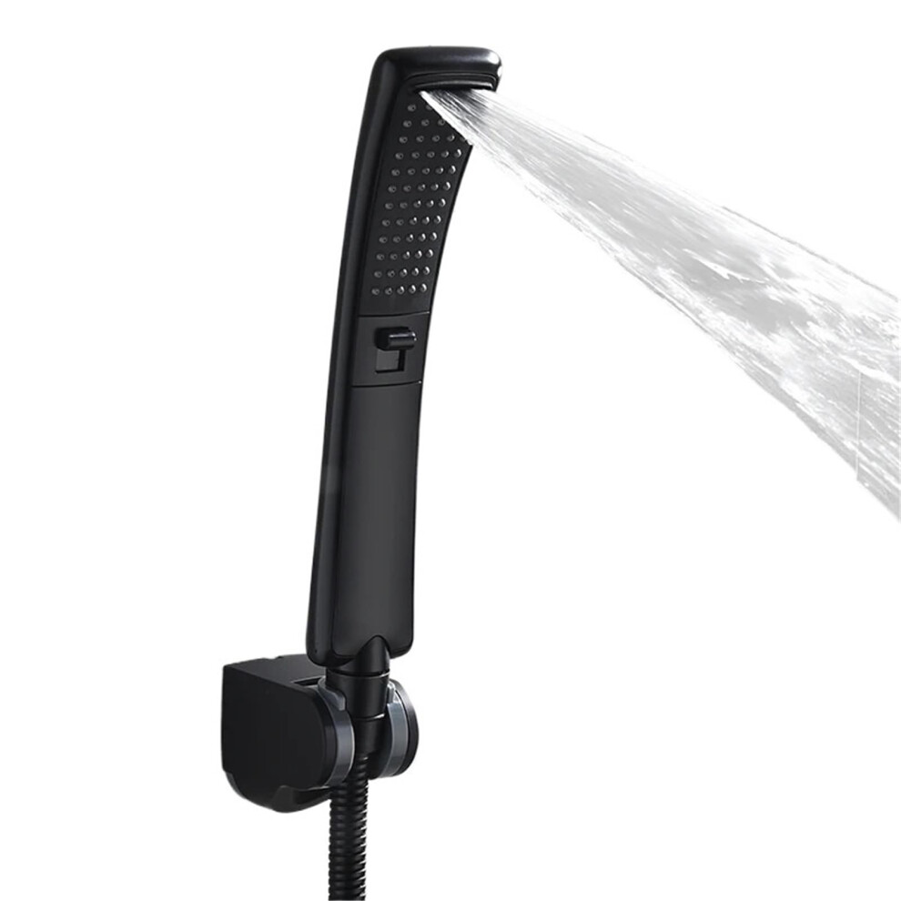 Pressure Square Rainfall Handheld Shower Head Set Water Saving Brushed Nickel Lavender 9119770775740
