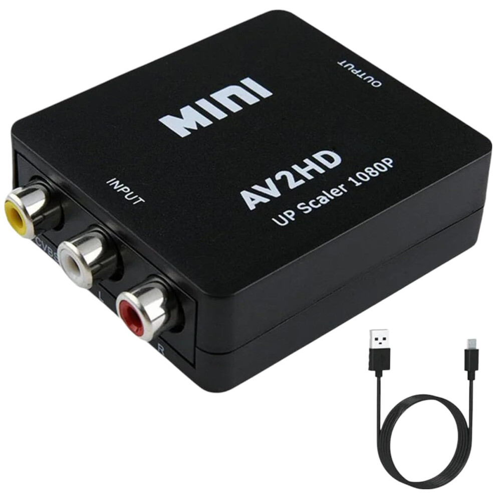 1080P Av To Hdmi Converter With Usb Power, Composite Adapter For Tv And Monitor, Easy Setup 9119770775771