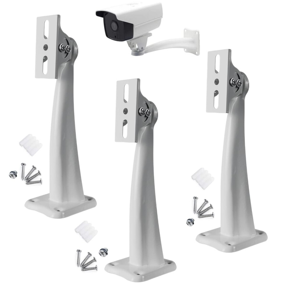 3Pack Cctv Camera Wall Mount Bracket, Adjustable Swivel Tilt Security Camera Mount For Indoor Outdoor Use 9426802886641