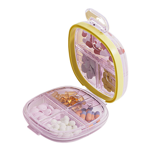 PortableWeekly Pills Box Secure Medicine-Transparent powder
