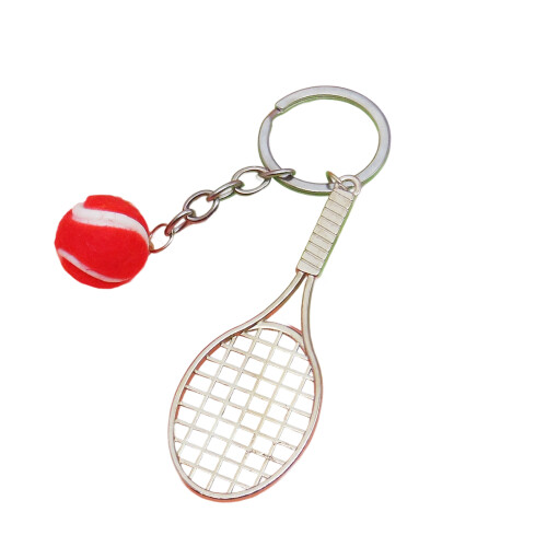 Tennis Inspired Key Accessory Zinc Alloy Construction-Red