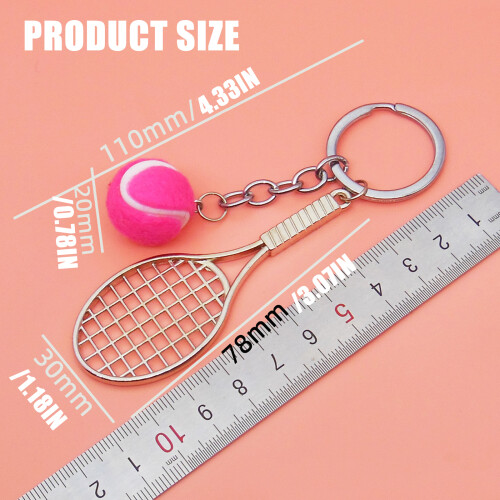 Tennis Inspired Key Accessory Zinc Alloy Construction-Red 2