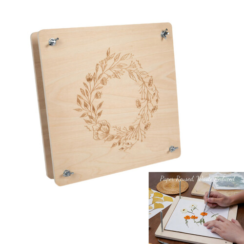 Presse à fleurs en bois 7.09x7.09 pouces, ensemble 1