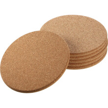 6 Pcs 6 Inch Round Cork Coasters Set for Drinks and Table Protection, HeatResistant and Absorbent