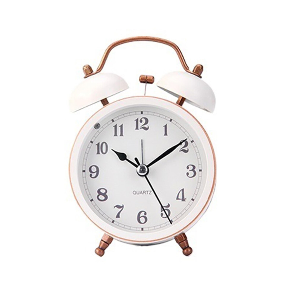Alarm Clock with Loud Metal Bell, Classic Bedside Analog Design for Heavy Sleepers