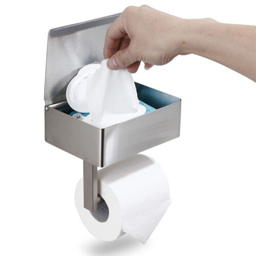Toilettenpapierhalter aus Metall mit Spender für