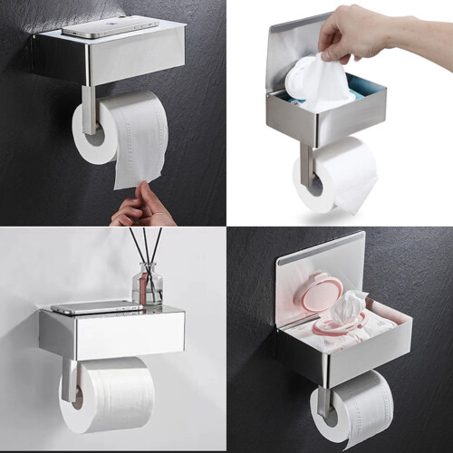 Toilettenpapierhalter aus Metall mit Spender für 2