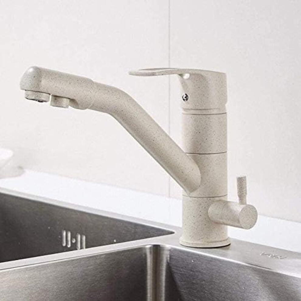 Khaki Brass Kitchen Faucet 360 Swivel Sink Mixer Tap With Water Purifier And Splash Flow 9189345640247