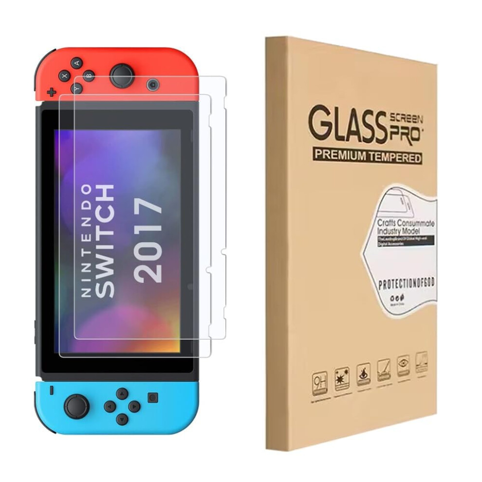 Tempered Glass Screen Protector 2 Pack For Nintendo Switch, 9H Scratch Resistance, Full Coverage, Bubble 9119770776204