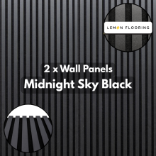 Multi Deal 2 x Midnight Black Acoustic MDF Wood Slat Decorative Wall Panels