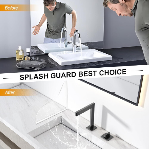 Shower Splash Guard 2 Pack SelfAdhesive Waterproof Silicone Bathtub Protector for Gap Sealing 1