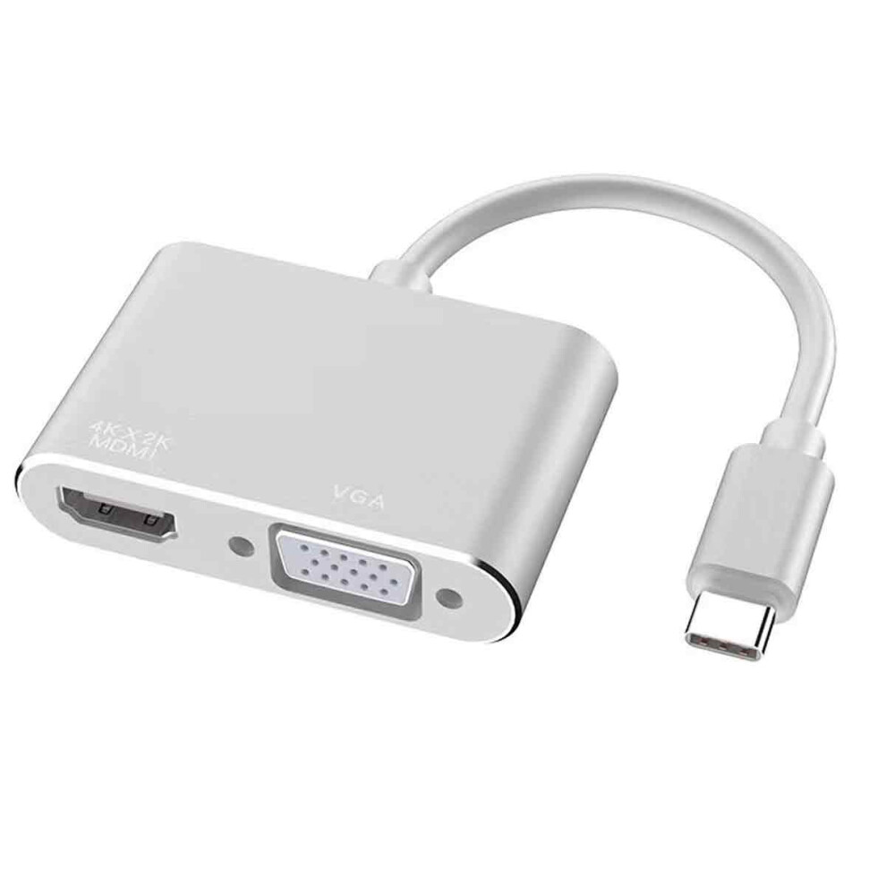 Usb C To Hdmi Vga Converter Thunderbolt 3 Compatible,Power Delivery Usb C Adapter For Dual Monitor Setup, Good Quality, Good Quality, Good Quality Silver 9139052185029