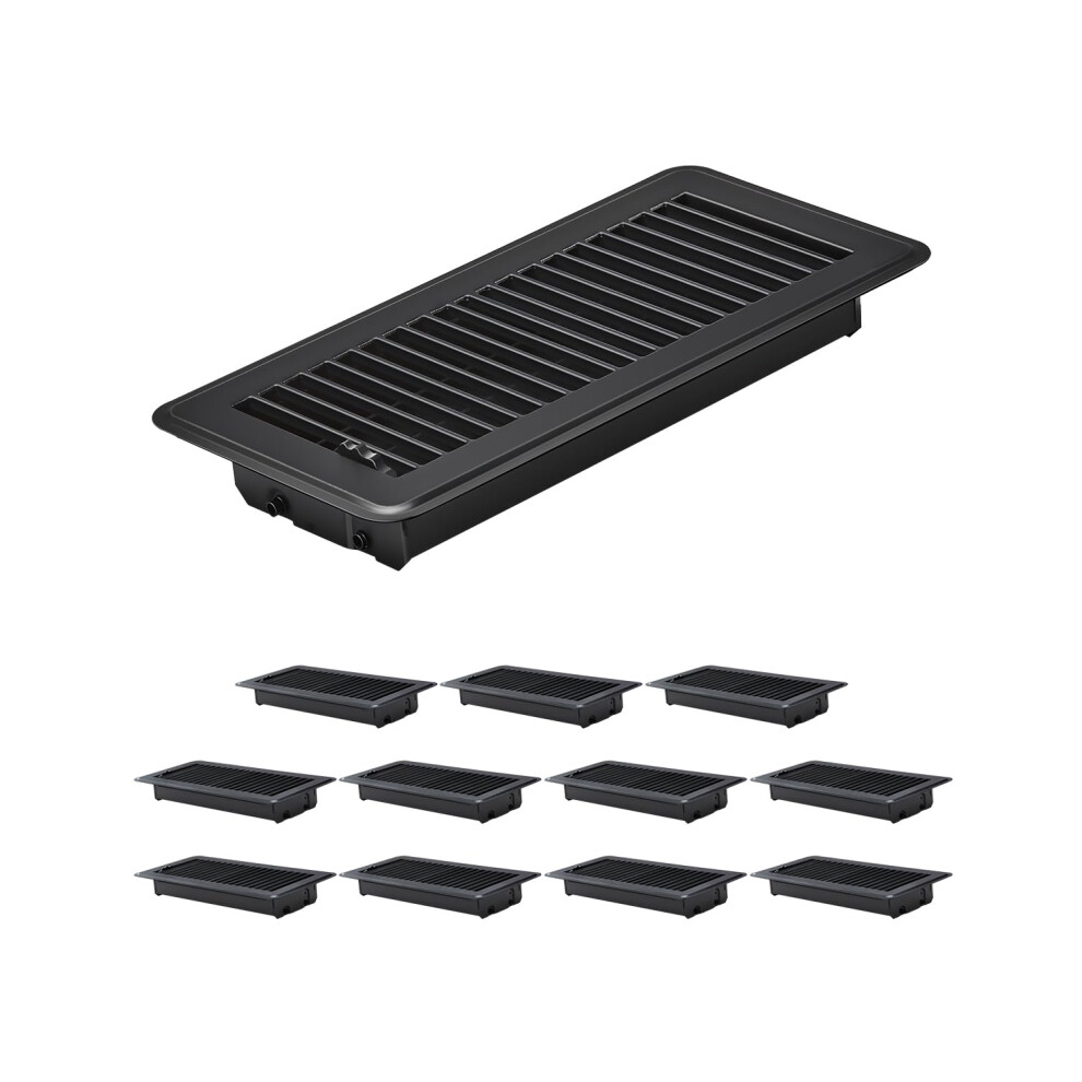 4X10 Inch Heavy Duty Floor Register Vent Cover, Rustproof Metal, Adjustable Airflow, 12 Pack 9189345641213