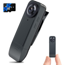 Mini Body Camera 1080P HD with Night Vision, Motion Detection, 64GB Card, 4H Loop, 1000mA Battery