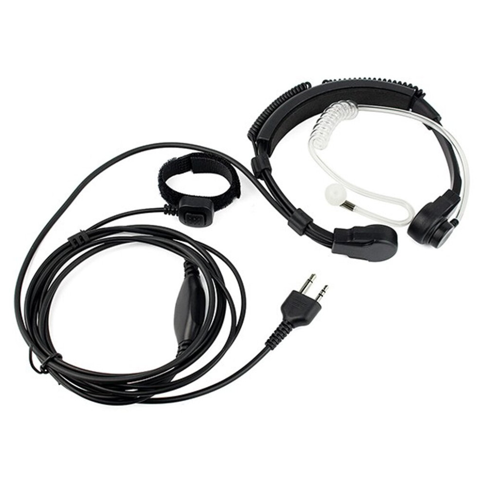 Throat Mic 2 Pin Covert Acoustic Tube Headset With Finger Ptt For Clear Voice For Midland 9189345640742