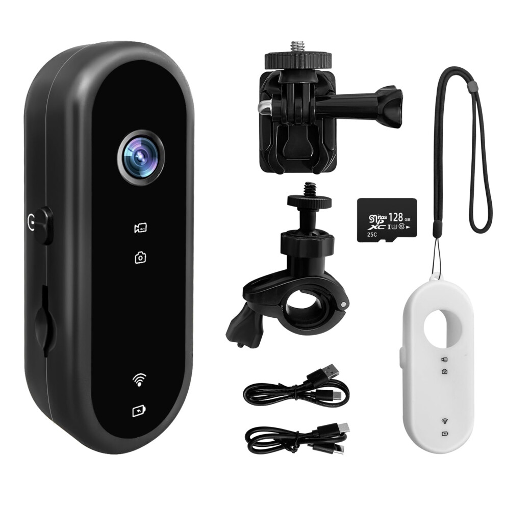 1080P Mini Wifi Action Camera Body Cam, Wideangle, 128Gb, Motion Detection, Helmet Mount For Sports 9001264055356