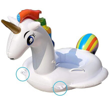 Leuchtende Pool-Schwimmhilfe, leuchtende Farben, strapazierfähiges PVC, separates Ventil für aufblasbare Einhorn-Pool-Schwimmhilfe, Schwimminsel