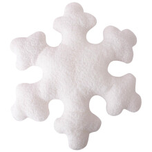 Christmas Throw Pillow with Charming Snowflake Shape, UltraSoft Plush Cushion for Sofa and Bed, 18.9' White