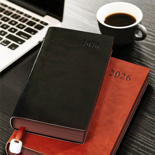 2026 Executive Planning Book Tear Resistant Monthly-A5 red 2