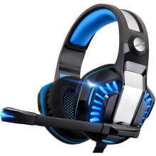 Stereo Pro Gaming Headset med unikt designede LED-lys, surroundende stereo subwoofer, støjisolerende mikrofon til PS4, PC, Xbox One Controller
