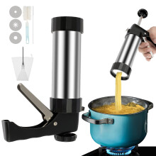 Stainless Steel Churro Maker with 3 Piping Tips and Filling Nozzle for Easy Homemade Churros