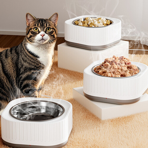 Distributeur d'eau pour animaux de compagnie, chauffe-plat,-Gris 2
