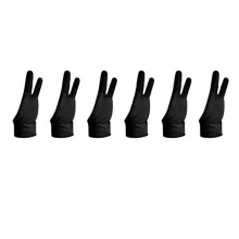 Two Finger Drawing Glove 6PCS, Anti Smudge Artist Glove for Graphic Tablet and Digital Painting Medium