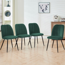 (Green, 4PCS) 2X4X Velvet Dining Chairs Upholstered seat