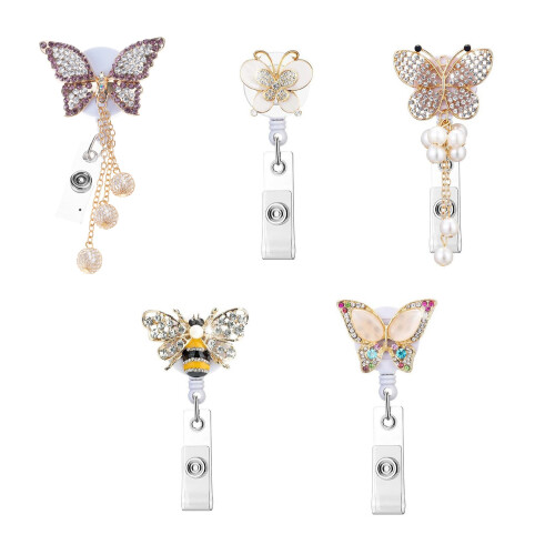 Professional Rhinestones Butterfly ID Reel Adjustable- bee. 1