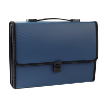 A4 Waterproof Document Hold Case 26 Compartments Expanded-Blue