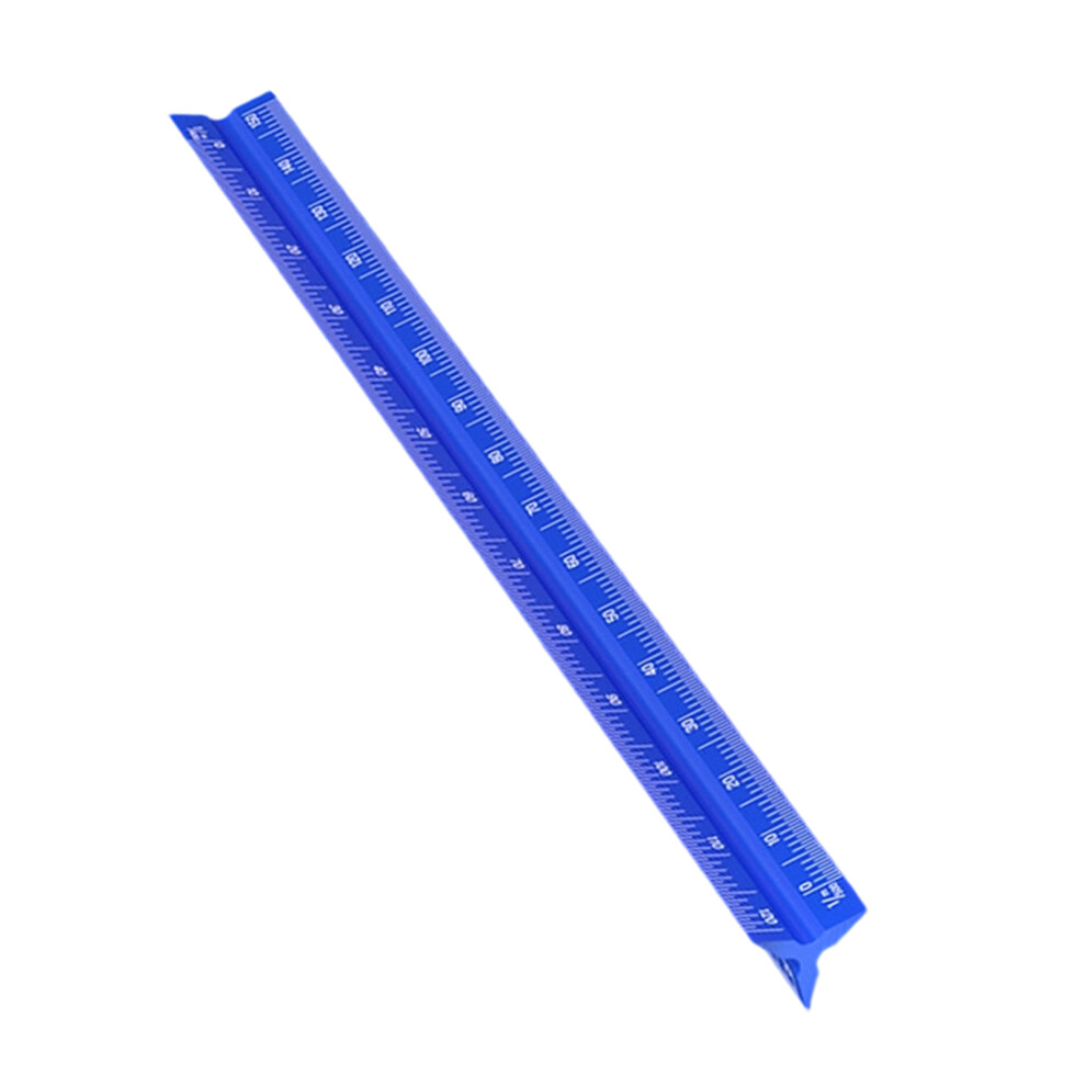 Precise Engraved Aluminum Triangular Scale Ruler 320Mm-Blue 7627000448033