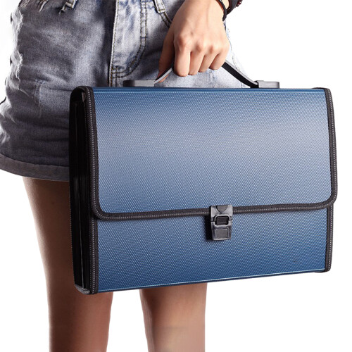 A4 Waterproof Document Hold Case 26 Compartments Expanded-Blue 2