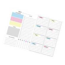 Bloc-notes déchirable à code couleur pour planificateur