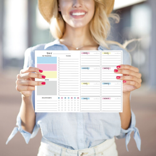 Bloc-notes déchirable à code couleur pour planificateur 1