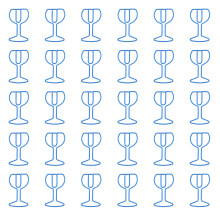 Trombones en forme de tasse à vin, 30 pièces, trombones en-Bleu