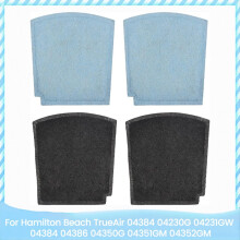 4 kpl vaihtohiilisuodatin Halmilton Beach TrueAir -hajunpoistolaitteisiin, mallit 04230G, 04231GW, 04384, 04386, 04350G