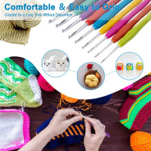 Crochet Hooks For Arthritic Hands, Ergonomic Design Reduces Pain, Lightweight Aluminum Ensures Smooth Glide, Wide Usage For Various Projects,