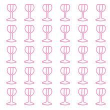 30 pièces trombones en forme de verre à vin couleurs-Rose