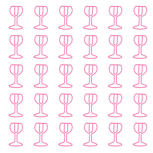 30 pièces trombones en forme de verre à vin couleurs-Rose